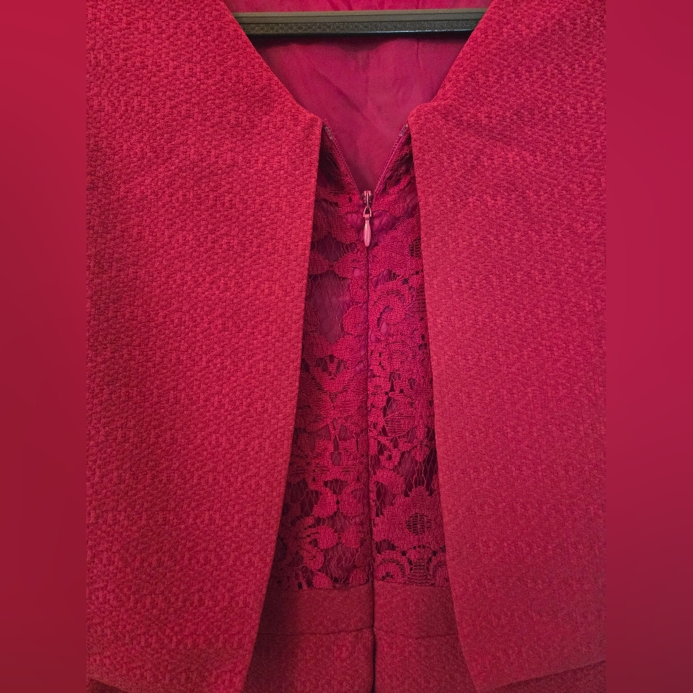Warehouse Raspberry Layered Sheath Dress - Picture 3 of 4